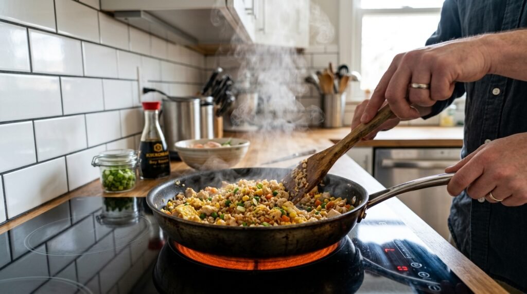 Reheating homemade chicken fried rice