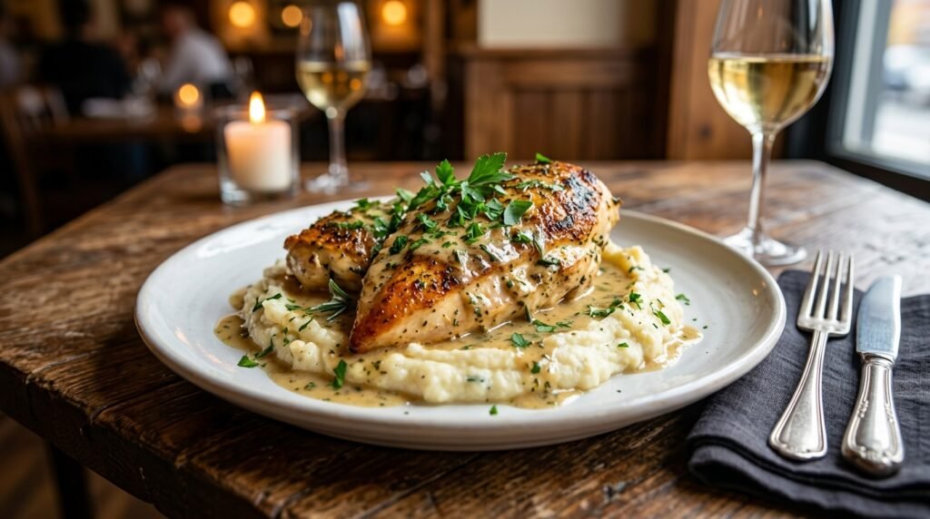 Creamy Herb Chicken with Garlic Mashed Cauliflower