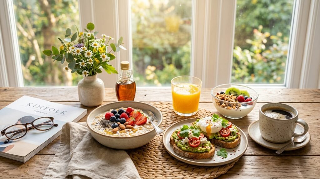 Nutritious breakfast spread for a healthy start to the day.