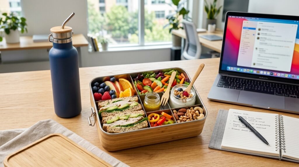 Healthy homemade lunch box for office and school